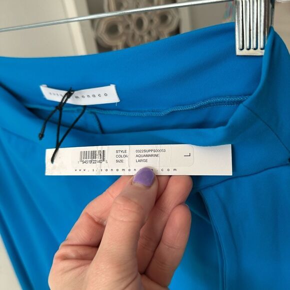 Susana Monaco Gorgeous Aquamarine Blue Side Tie Mini Skort - Picture 9 of 9